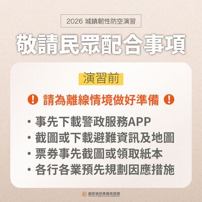 演習前民眾配合事項